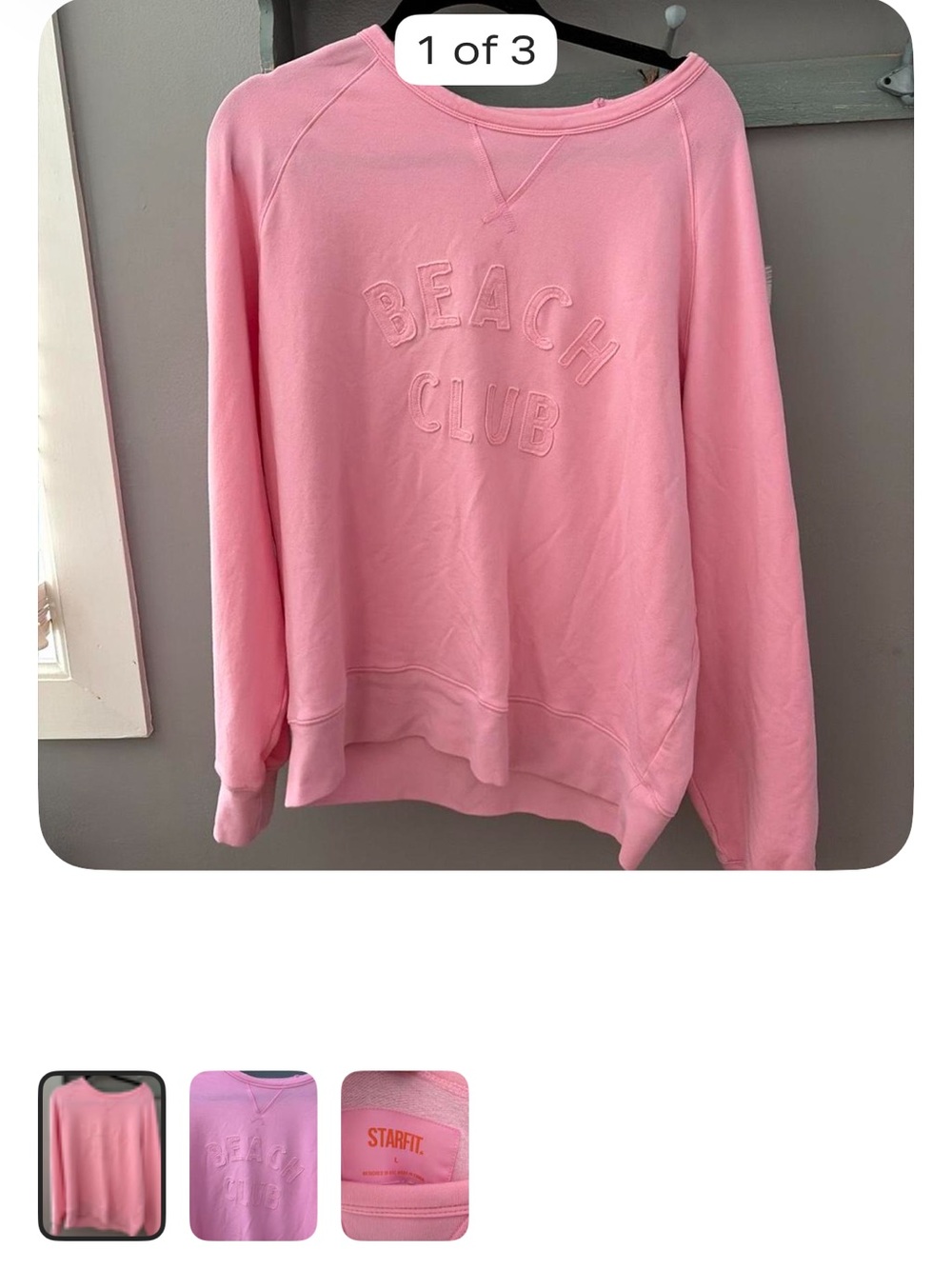 Star FitPink 'Beach Club' Crewneck Sweatshirt